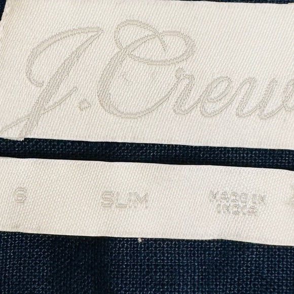J. Crew slim shirt in Baird McNutt Irish linen long sleeve button down navy - Picture 9 of 9